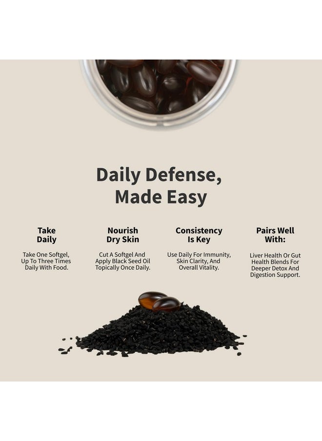SNAP SUPPLEMENTS Black Seed Oil Capsules 100% Cold Pressed - Immune Support, Detox Aid, Inflammation Relief, Skin, Hair & Joint Health - Organic Black Cumin Seed, High Potency Nigella Sativa (90 Softgel Capsules)  - Image 3