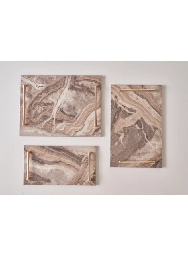 Trayz Perfect Harmony Full Set of Marble Beige Trays.