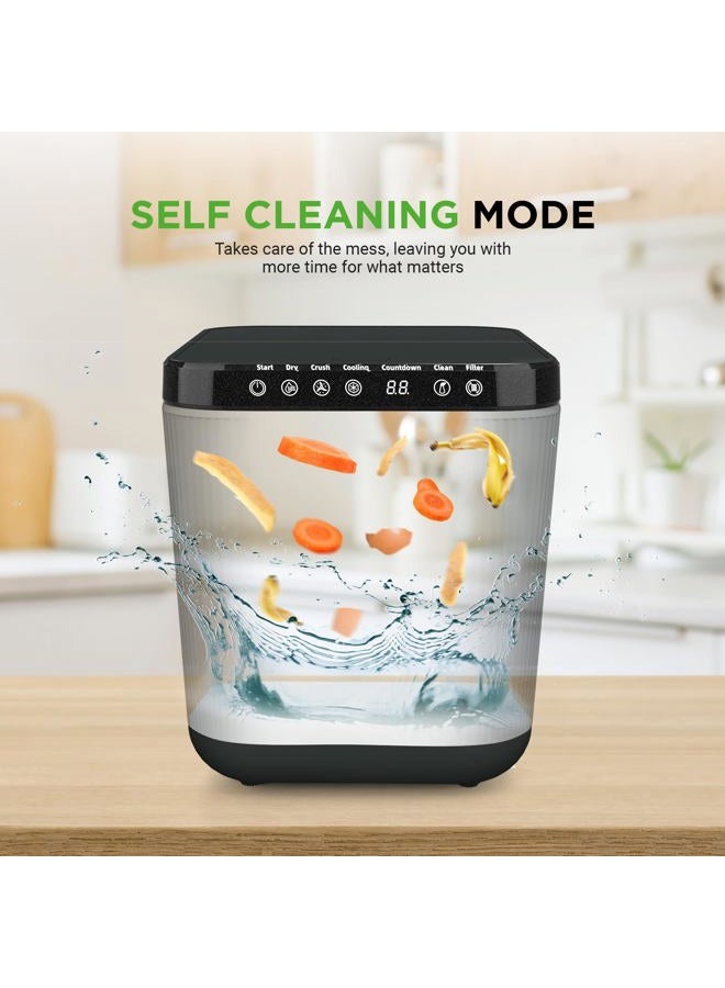 NutriChef 3L Electric Kitchen Composter - Compost's Organic Material & Food Scraps | Countertop Automatic Compost Bin | Dry, Crush, & Cooling Functions | Perfect for Kitchens & Apartments | Grey - Image 3
