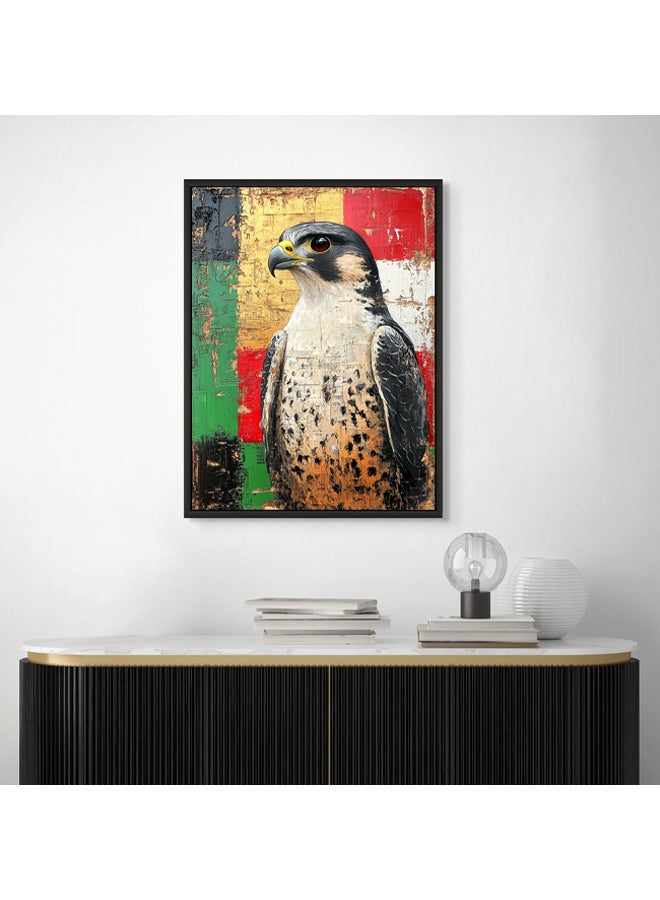 Art Decor Art Decor Framed Canvas Wall Art of Falcon UAE Flag Colors UAE National Bird Painting Print Wall Decor for Office Living Room Gifting - Image 2