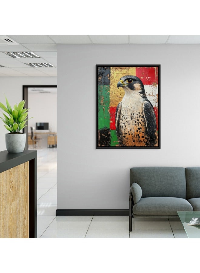 Art Decor Art Decor Framed Canvas Wall Art of Falcon UAE Flag Colors UAE National Bird Painting Print Wall Decor for Office Living Room Gifting - Image 3
