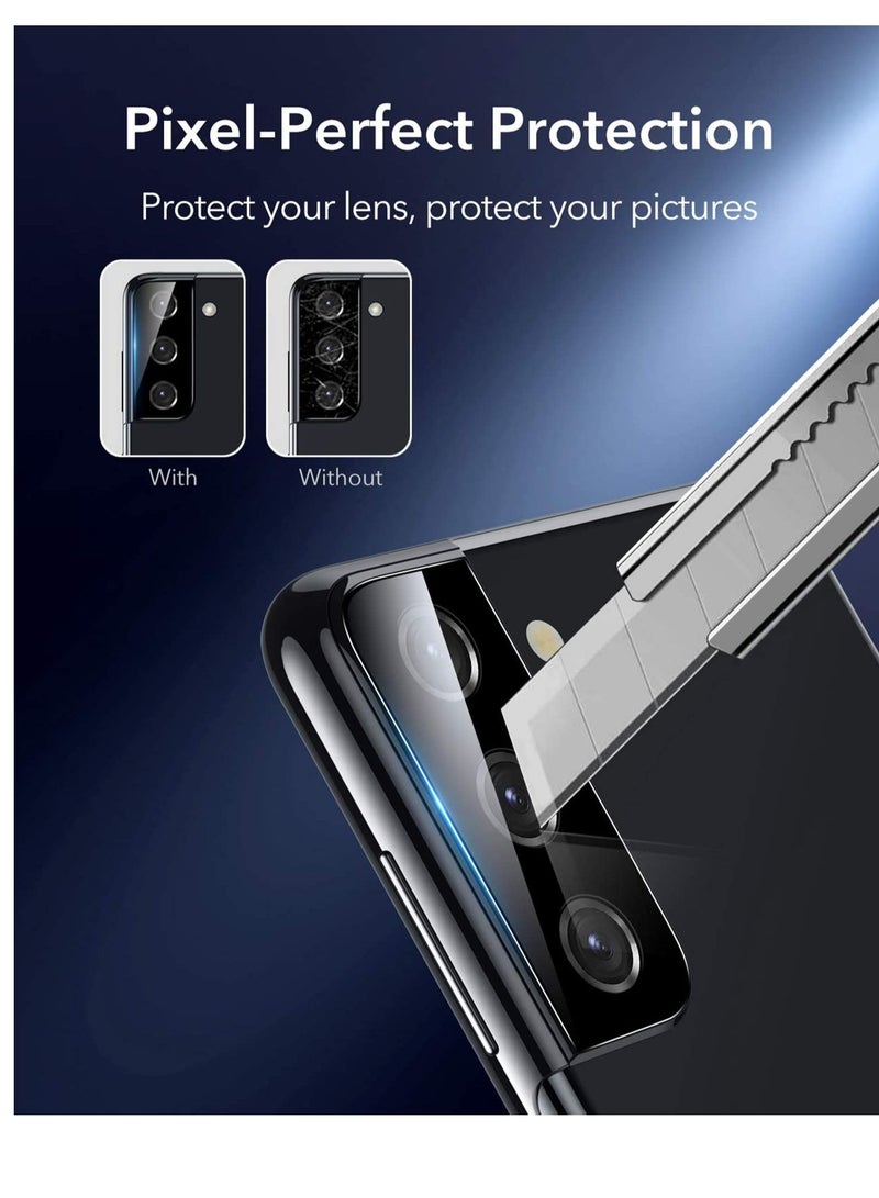 KASTWAVE Camera Lens Protector for Samsung Galaxy S21 Plus, 2 Pack Camera Lens Protector Ring Cover, High-Grade Metal Material Anti-Fall Wear Resistant 360 Degree Protection - Black - Image 4