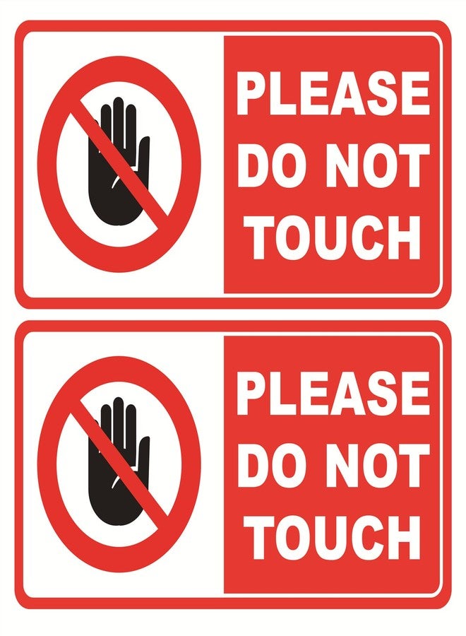 M MeshaKippa Please Do Not Touch Sticker,10pcs 2x4 inch Do Not Touch Sticker Waterproof Warning Sign