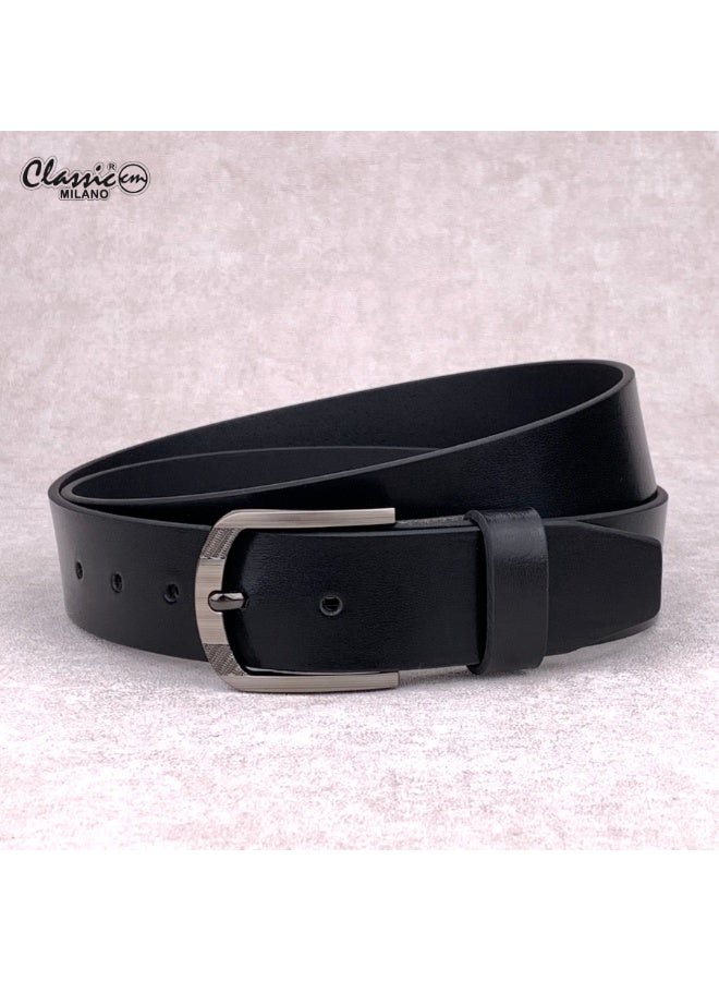Classic Milano Genuine Leather Belt for Men - Semi-Casual & Formal Wear Belt, Casual & Formal Outfits, and Gifts - Black, Brown & Tan Men’s Belt - Image 1