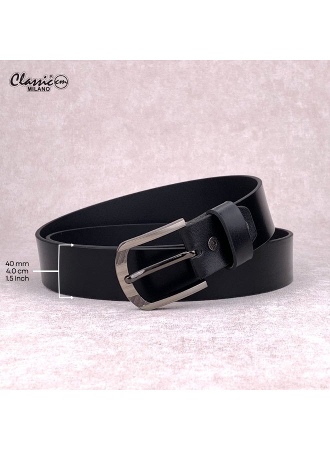 Classic Milano Genuine Leather Belt for Men - Semi-Casual & Formal Wear Belt, Casual & Formal Outfits, and Gifts - Black, Brown & Tan Men’s Belt - Image 5