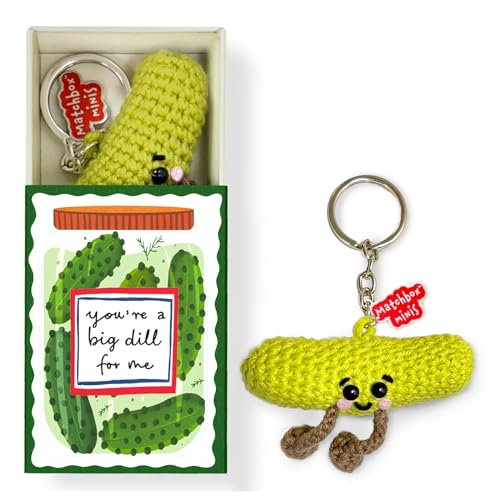 Gouda Games Crochet Dill Keychain – Handmade Crochet Toy & Pocket-Sized Collectible Accessory, Gift for Kids, Teens & Adults, Emotional Support Mini (3.3" x 2.1") - Image 1