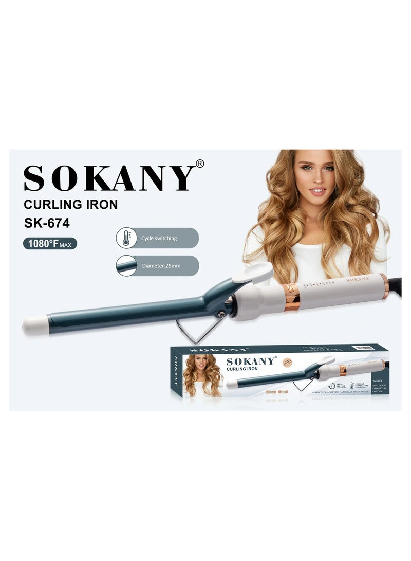 سوكاني جهاز كي لفك تجاعيد الشعر من سوكاني SK-674 بمستويات حرارة متعددة 1080 درجة فهرنهايت، اللون- ابيض - Image 2