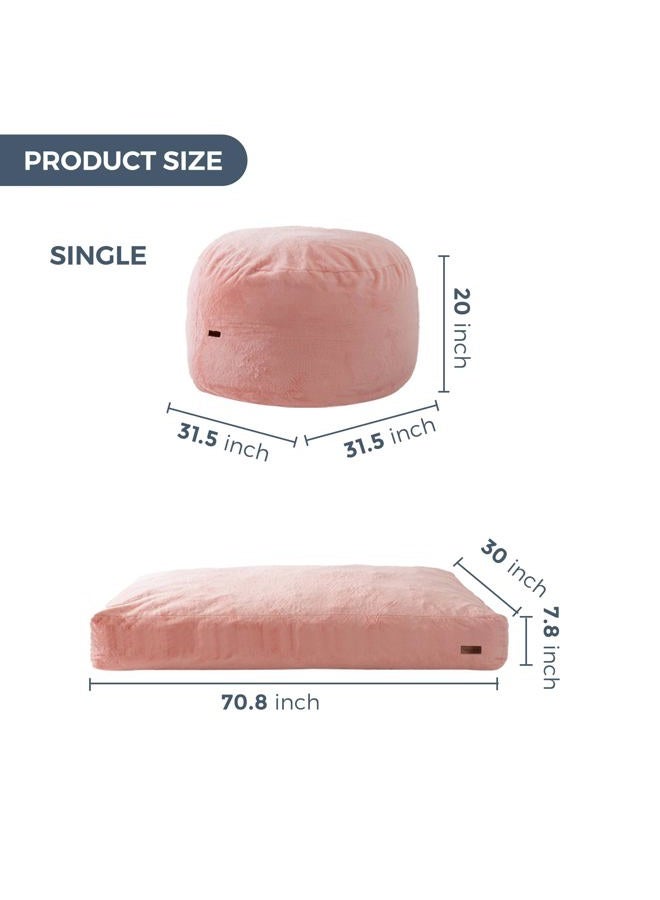 MAXYOYO Giant Bean Bag Chair Bed for Adults, Convertible Beanbag Folds from Lazy Chair to Floor Mattress Bed, Large Floor Sofa Couch, Big Sofa Bed, High-Density Foam Filling, Machine Washable - Image 3