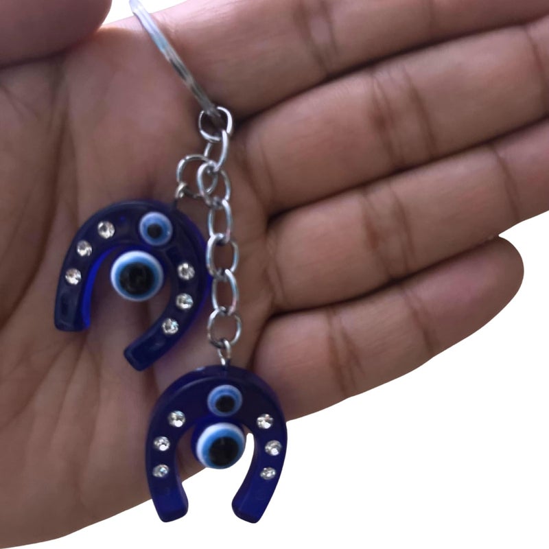 GJ Premium Turkish Evil Eye Keychain - Blue & Silver | Gender-Inclusive Design, Metal, Ideal Gift (Naal, Naal) - Image 5