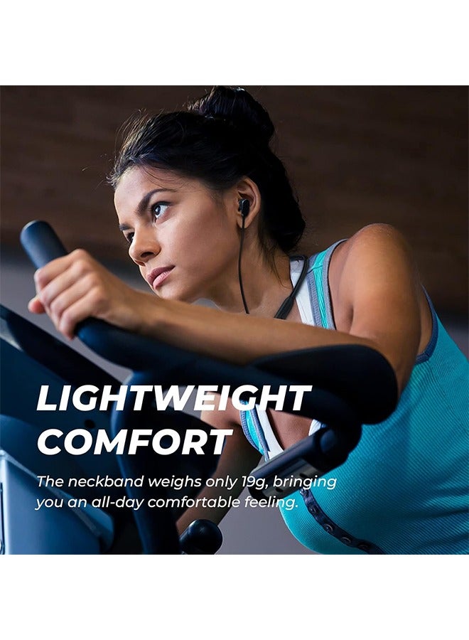 N18 Neckband Bluetooth Earbuds, Wireless Bluetooth 5.2 Headphones with Microphone, Ultra-Lightweight Comfort, IPX7 Waterproof, Deep Bass Strong Beat, 20H Playtime, Magnetic Earphones -Black - Image 5