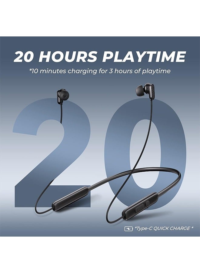 N18 Neckband Bluetooth Earbuds, Wireless Bluetooth 5.2 Headphones with Microphone, Ultra-Lightweight Comfort, IPX7 Waterproof, Deep Bass Strong Beat, 20H Playtime, Magnetic Earphones -Black - Image 4