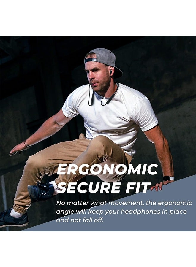 N18 Neckband Bluetooth Earbuds, Wireless Bluetooth 5.2 Headphones with Microphone, Ultra-Lightweight Comfort, IPX7 Waterproof, Deep Bass Strong Beat, 20H Playtime, Magnetic Earphones -Black - Image 3