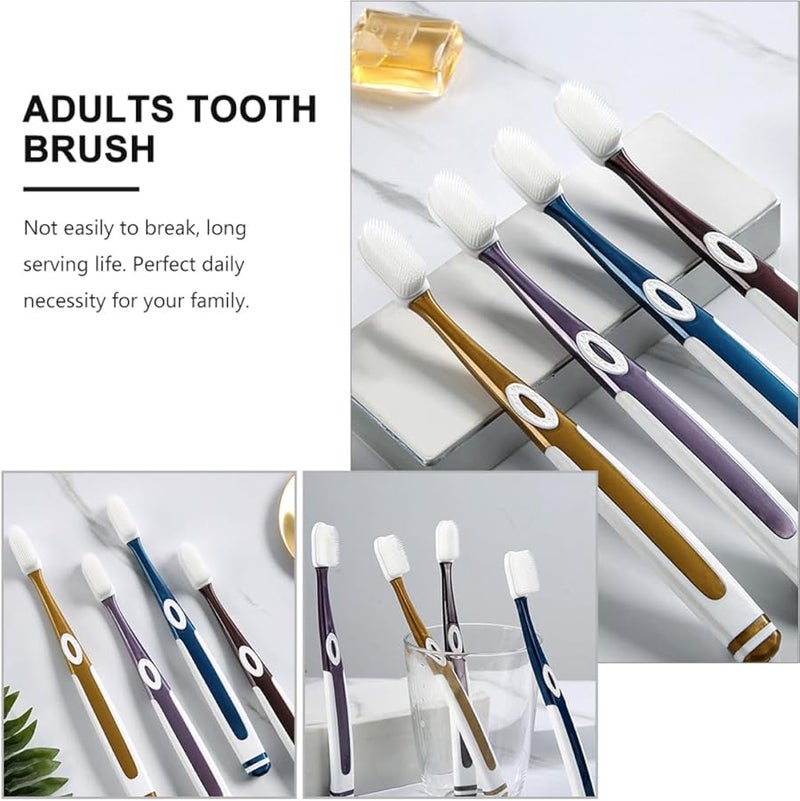 8 Pack Soft Replacement Toothbrush Heads For Adults Ergonomic Non Slip Handle - Image 4