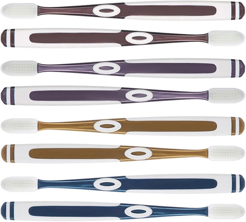 8 Pack Soft Replacement Toothbrush Heads For Adults Ergonomic Non Slip Handle - Image 1