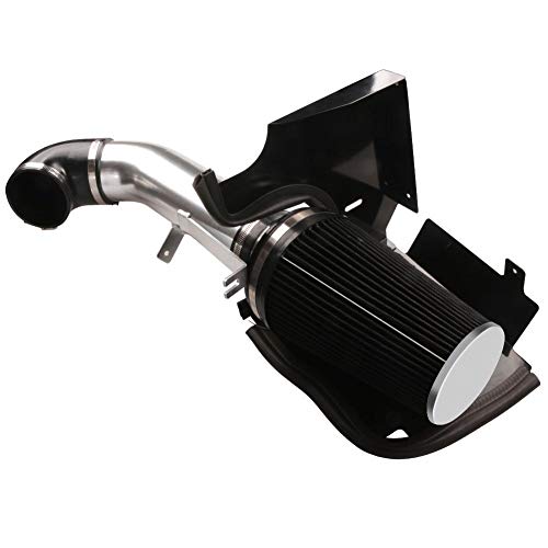 MOOSUN نظام سحب الهواء البارد MooSun 4" + درع حراري لسيارات GMC/Chevy V8 4.8L/5.3L/6.0L من 99-06 / سيلفرادو 1500/2500/3500 (أسود) - Image 1