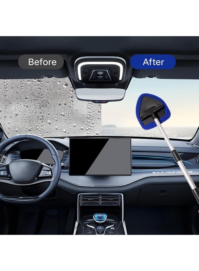 HOMESTAR 11pcs Windshield Cleaner Tool, Car Window Cleaning Wash Kit with 6 Reusable Microfiber Pads 2 Spray Bottles and Extendable Handles Auto Glass Wiper Kit, Blue - Image 3