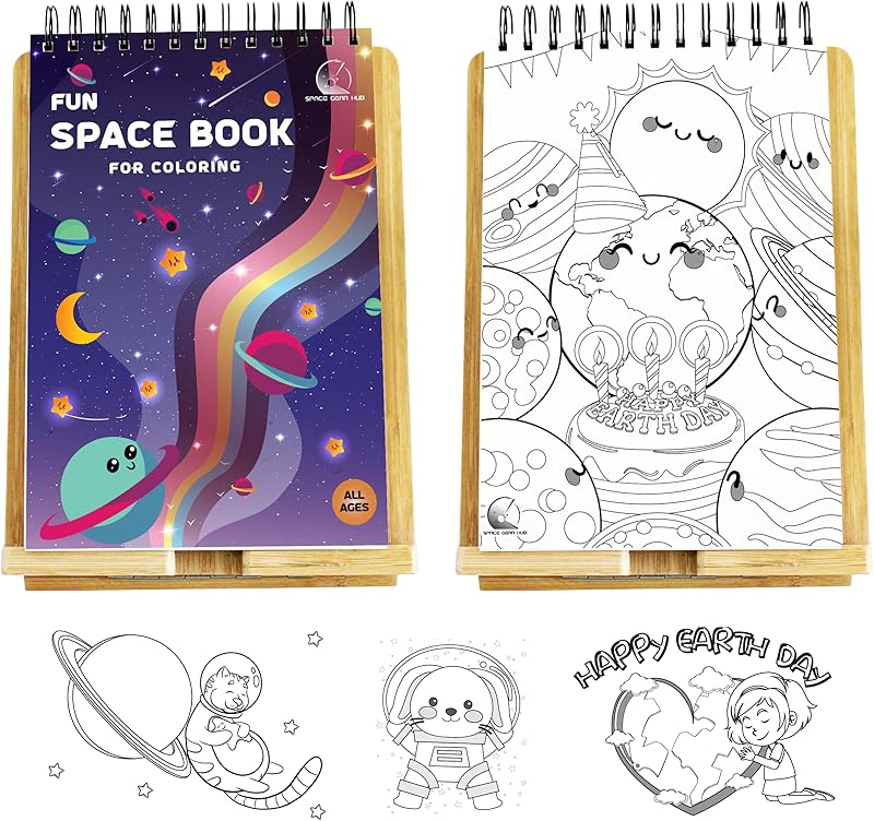 Fun Space Book for Coloring - 24 Sheets Large Coloring Book, 33x23.5 cm