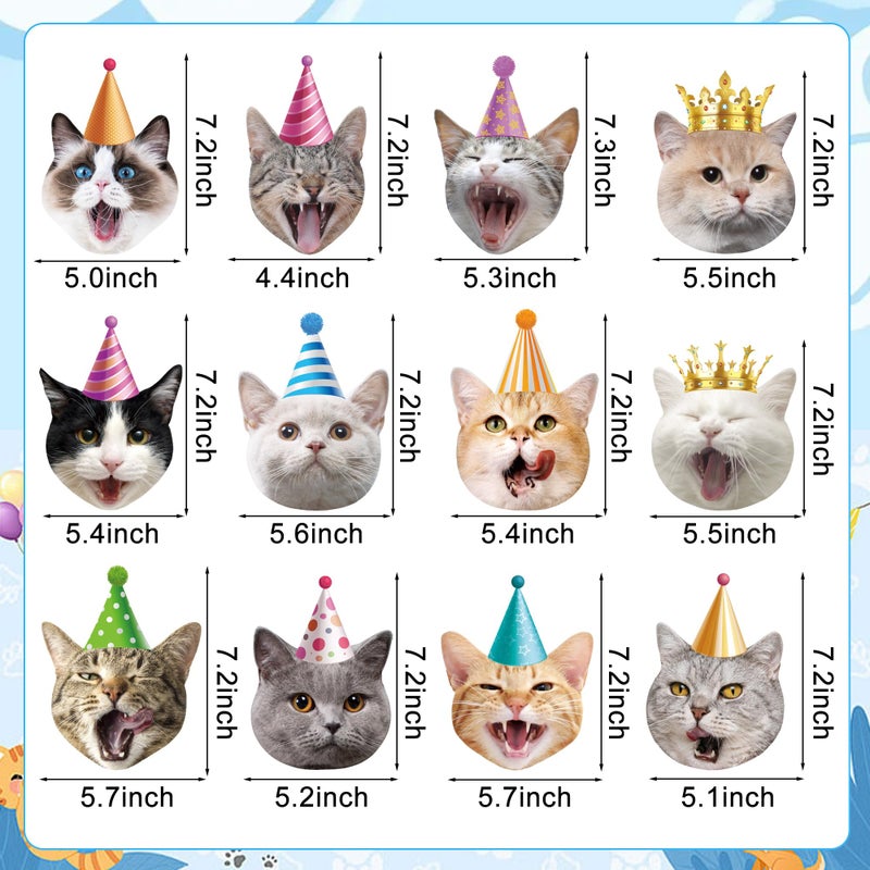 Maniaacer 30 PCS Cat Theme Hanging Swirls Decorations Pre-Strung Kitten Birthday Party Decorations Pet Cats Hanging Cutouts Ceiling Streamers for Kids Baby Shower Cats Lovers Pet Birthday Party Decor - Image 3