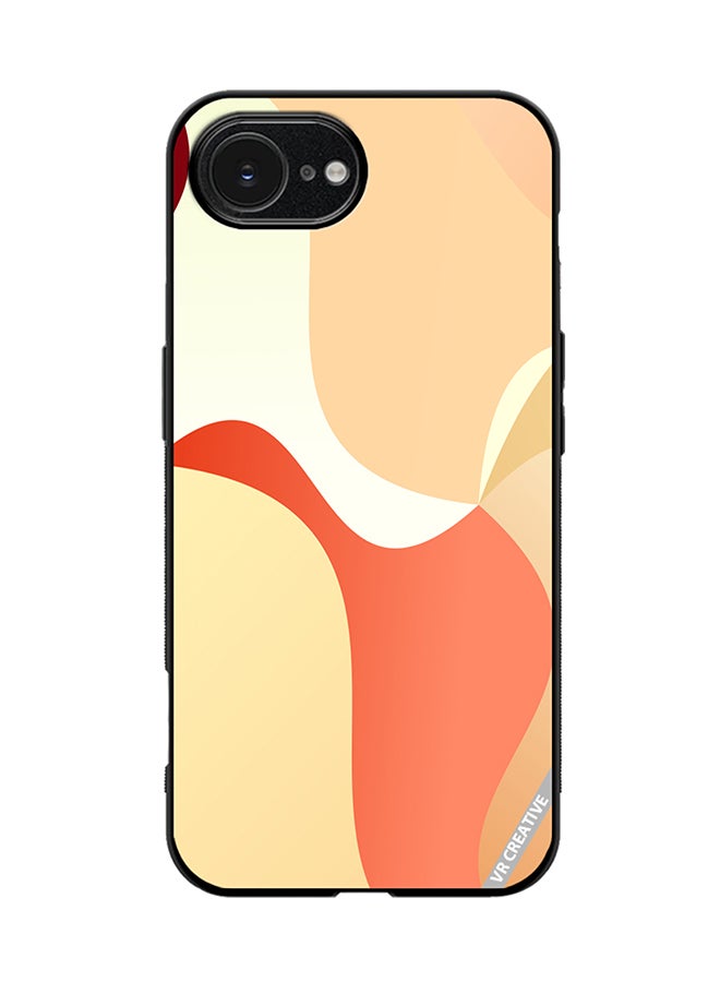 Protective Case Cover For Apple iPhone 16e Light Orange Abstract Cambered Design Multicolour