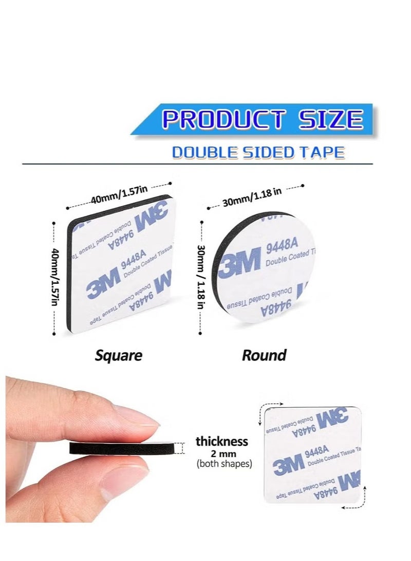 Generic Double Sided Tape Heavy Duty, 100pcs of Strong Pads, Super and Extra Sticky Adhesive Tape Include Square, Round Shape Waterproof for Walls Picture, Home, Office, Car  - Image 5