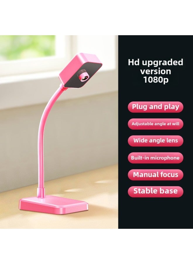 صيدا A12usb كاميرا خارجية مؤتمر 1080p HD كمبيوتر مكتبي مع ميكروفون عبر الإنترنت فئة البث المباشر - اللون: HD ترقية 1080P وردي - Image 1