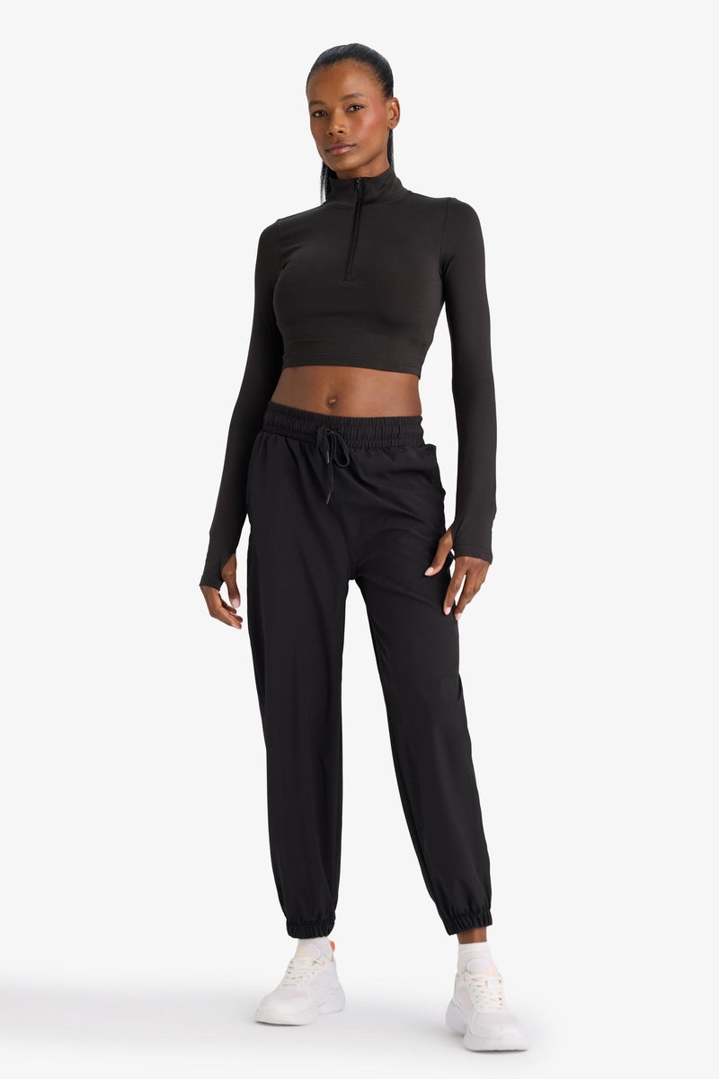DeFacto Black Woman DeFactoFit Standard Fit Woven Jogger Sweatpants Casual - Image 2