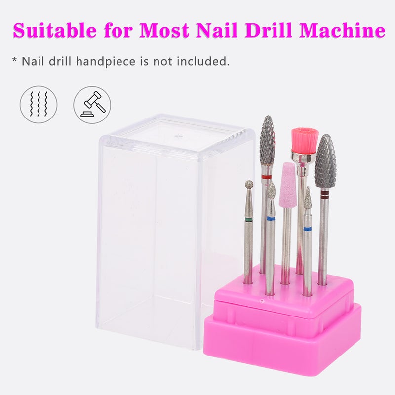 7pcs Nail Drill Bits Set for Pedicure & Manicure Replacement Drill Bits Heads Electric Nail Drill Machine Accessories - Image 5