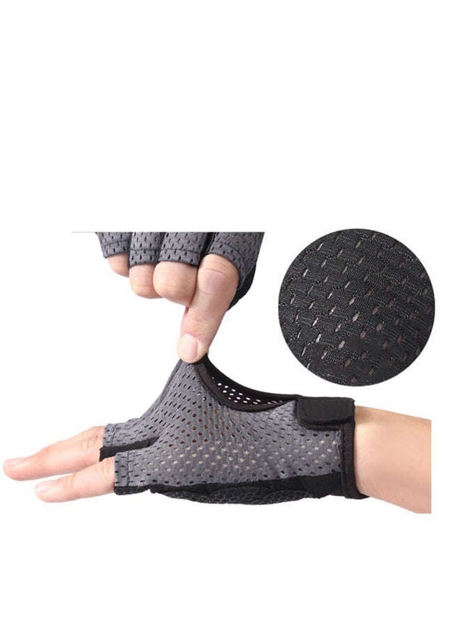 Generic Anti Slip Shock Absorbing Padded Breathable Half Finger Short Sports Cycling Gloves for Men Women - Image 5