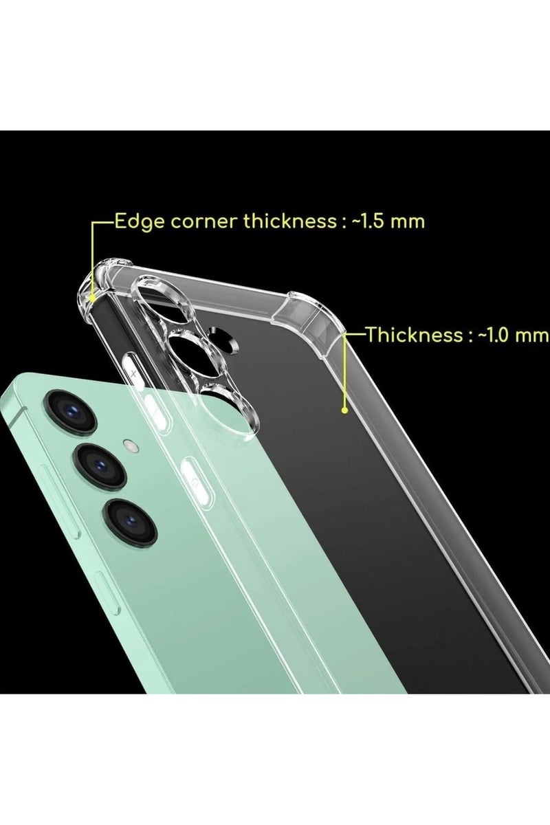 حافظة سامسونج جالاكسي A56، مصممة لهاتف جالاكسي A56، حافظة نحيفة ومرنة من مادة البولي يوريثان الحراري وممتصة للصدمات، غطاء من السيليكون الناعم المطاطي مناسب لهاتف سامسونج جالاكسي A56 (شفاف) كفر - Image 2