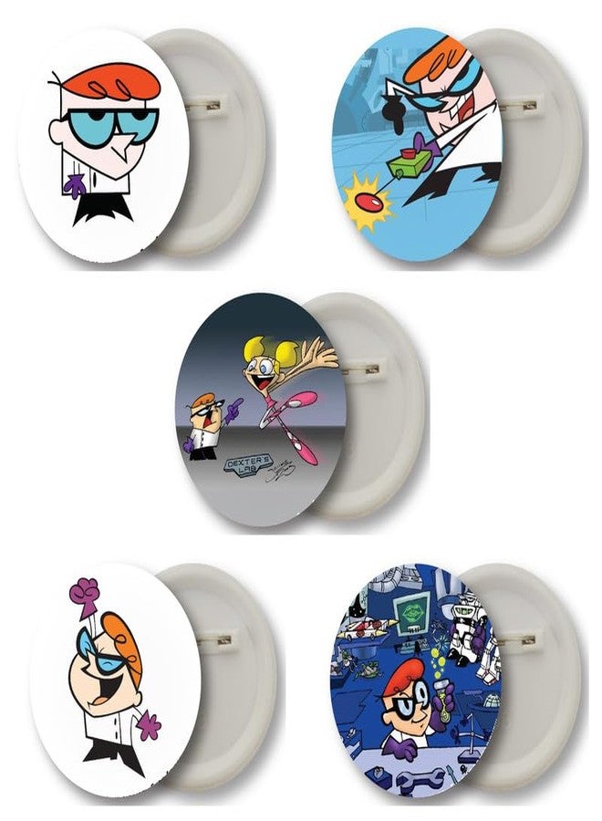 D2C 90's Cartoon Dexter's Laboratory Badges, Multicolor, 5+ Years, Pack of 5 D1 - Image 1