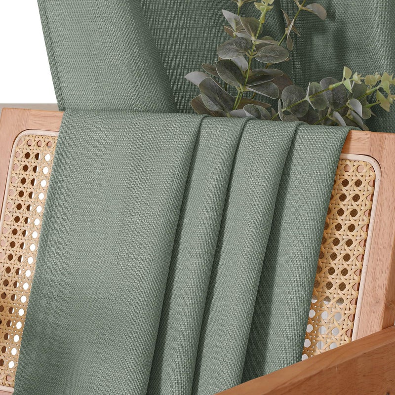 Chyhomenyc Sage Green Curtains 72 Inch Length 2 Panels Set  Faux Linen Textured Semi Sheer Light Filtering Soft Airy Privacy Farmhouse Curtain Drapes for Living Room Bedroom  40 Wx72 L Inches - Image 4