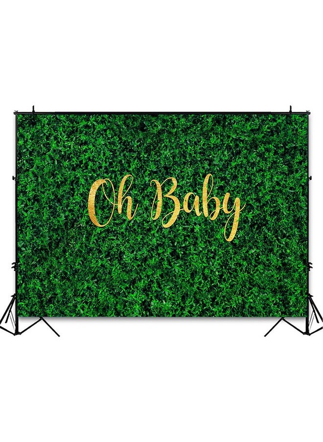 Avezano Oh Baby Green Leaves Backdrop For Baby Shower Decoration 7X5Ft Greenery Nature Spring Safari Rustic Lawn Pregnancy Party Gender Reveal Birthday Party Banner Photoshoot Background  - Image 4