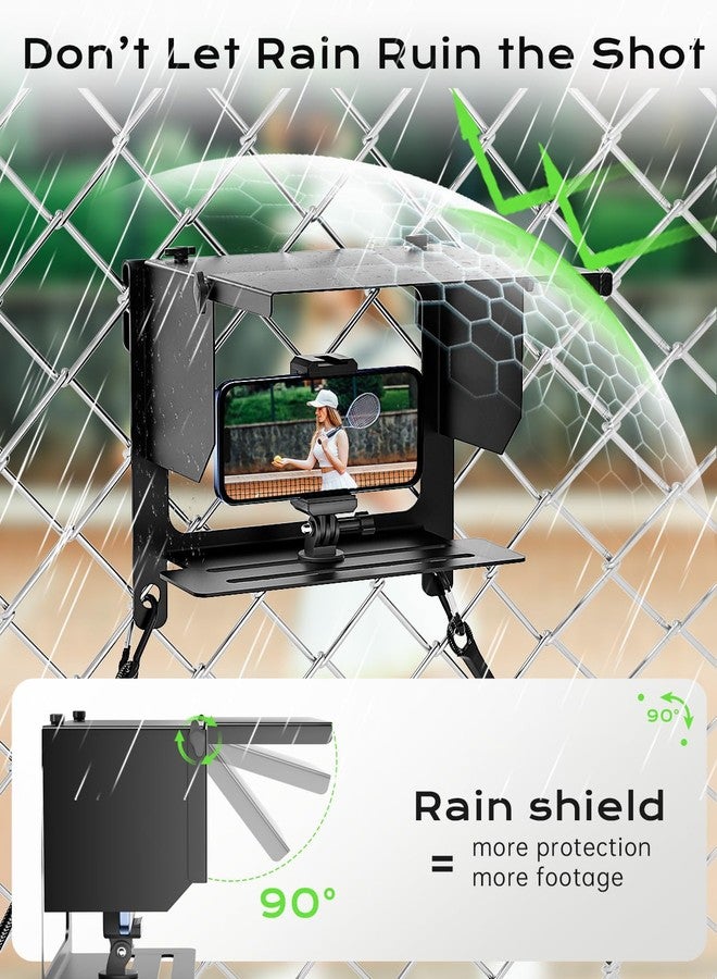 LC-dolida Cell Phone Fence Mount Shade - All-in-One Mounting Kit for iPhone, GoPro, Samsung, Mevo Start, Insta360 and Action Cameras, Ideal for Recording Baseball, Football, Tennis Games - Image 3