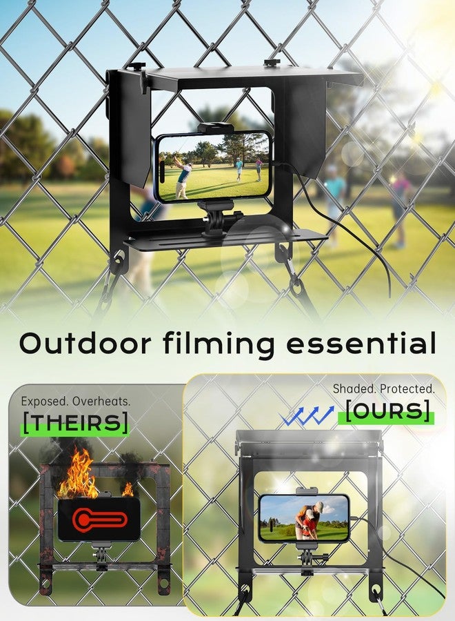 LC-dolida Cell Phone Fence Mount Shade - All-in-One Mounting Kit for iPhone, GoPro, Samsung, Mevo Start, Insta360 and Action Cameras, Ideal for Recording Baseball, Football, Tennis Games - Image 2