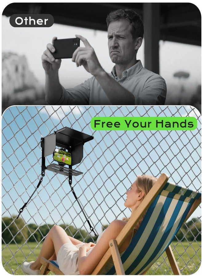LC-dolida Cell Phone Fence Mount Shade - All-in-One Mounting Kit for iPhone, GoPro, Samsung, Mevo Start, Insta360 and Action Cameras, Ideal for Recording Baseball, Football, Tennis Games - Image 5