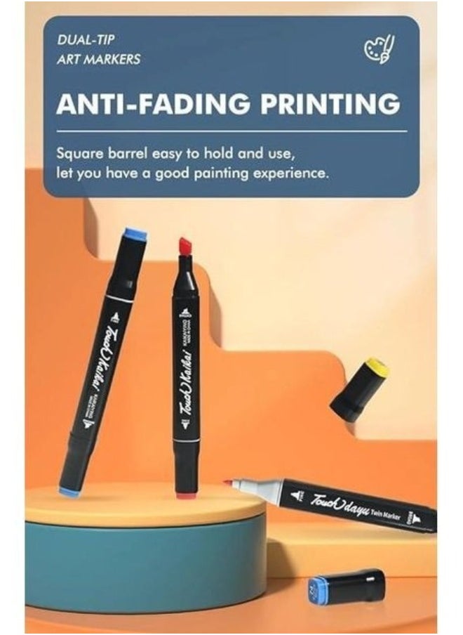 Touch 24 Colors Dual Tip Marker Pen Set Graphic Design Drawing Coloring Pen Set  - Image 4