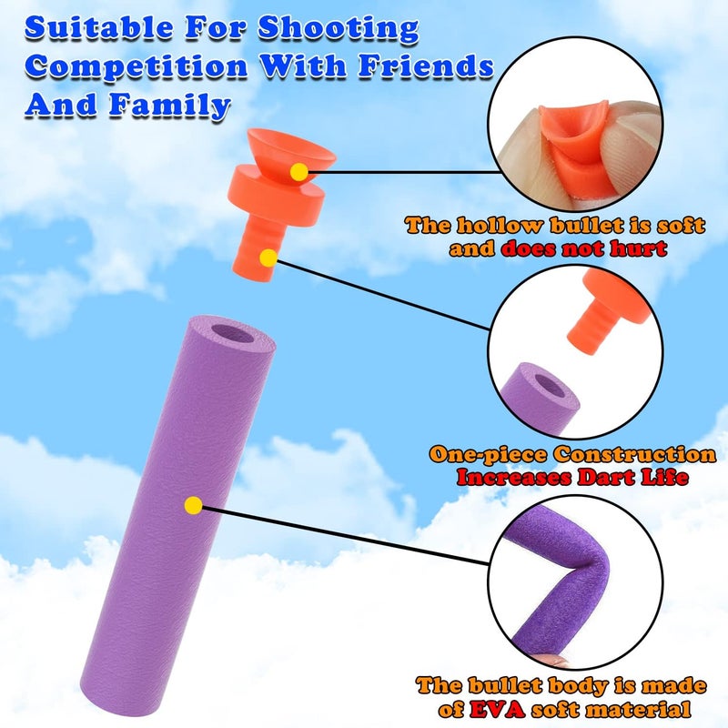EKIND 100 Pcs Suction Darts Refill Pack Foam Bullet Compatible for NERF N-Strike Series Blaster (Purple) - Image 3
