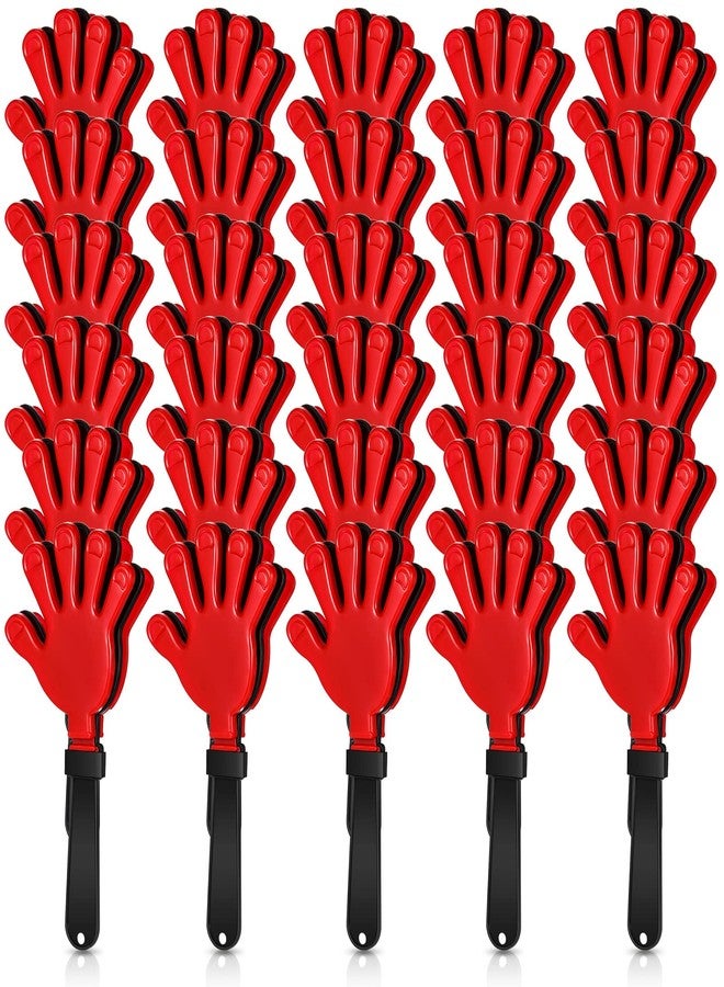 Leitee 50 Pieces 7.5 Inch Black Red Hand Clappers Noise Makers Plastic Clappers Noisemakers for Birthday Party Sports Event Game Carnival Holiday Party Supplies - Image 1