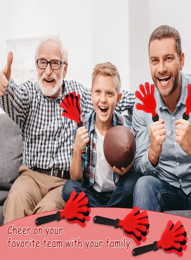 Leitee 50 Pieces 7.5 Inch Black Red Hand Clappers Noise Makers Plastic Clappers Noisemakers for Birthday Party Sports Event Game Carnival Holiday Party Supplies - Image 4