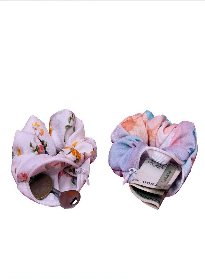 Nnr_Girls Polyester Wallet Hair Scrunchies Rubber Band_Pack Of 4 Pcs Smp -Multicolor - Image 2