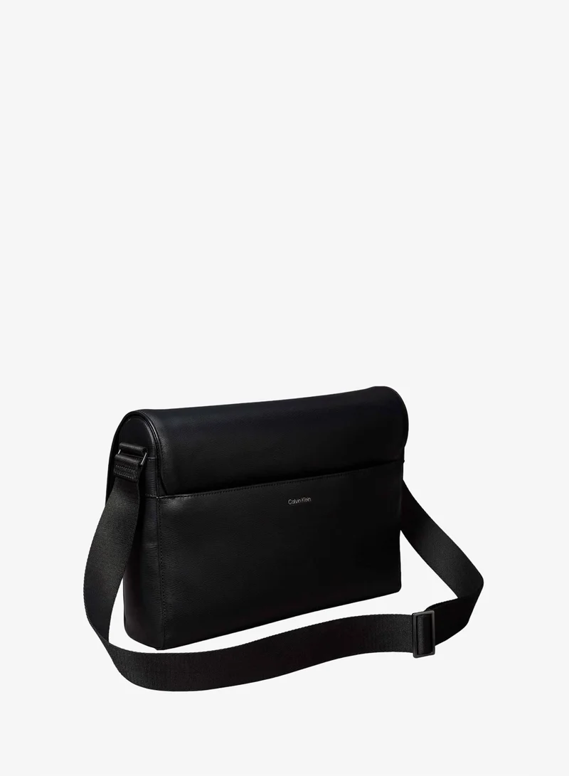 CALVIN KLEIN Saffiano Emblem Logo Messenger Bag