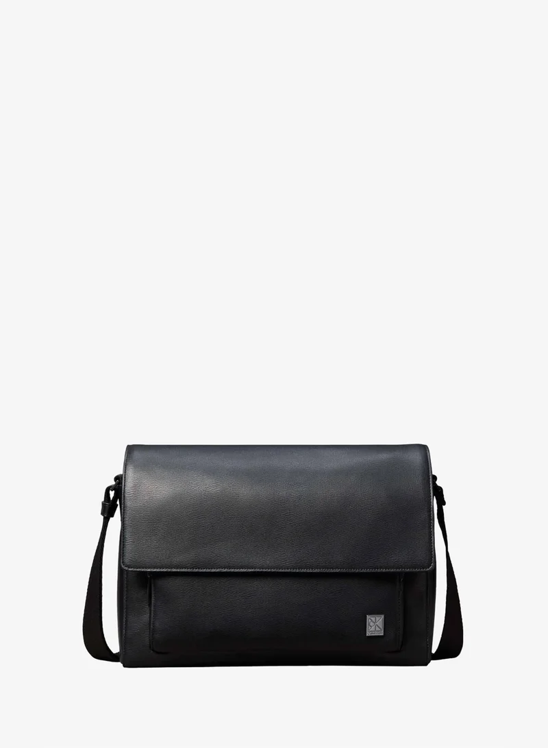 CALVIN KLEIN Saffiano Emblem Logo Messenger Bag