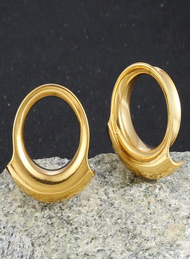 Earblity 2PCS 8mm/0g Gold Cuff Lobes Gauges for Ears Basic Ear Plugs Tunnels for Stretched Ears Hypoallergenic 316 Stainless Steel Ear Body Piercing Jewelry for Women Men - Image 4