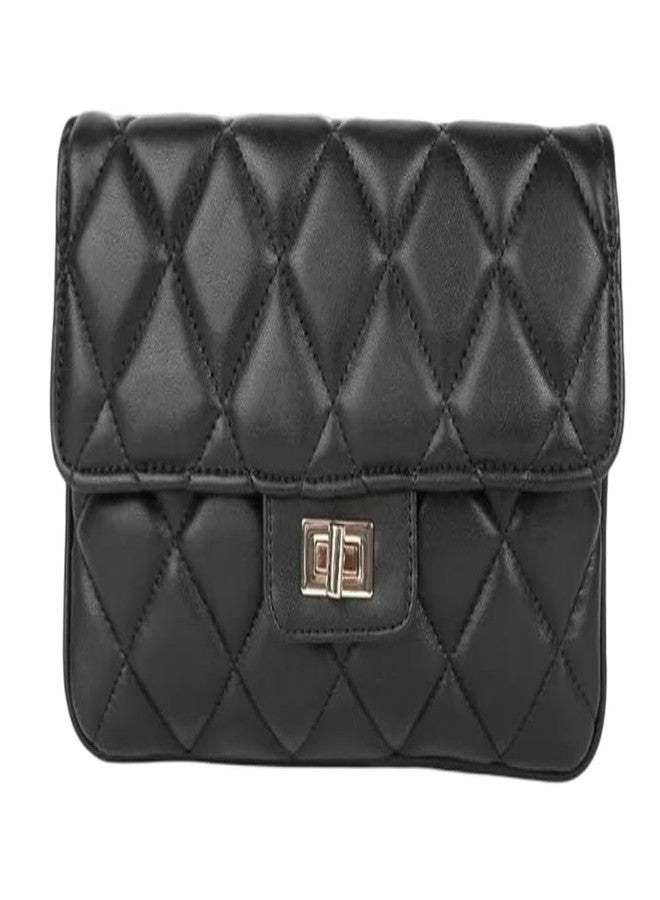 Vintage Black Sling Bag Women's Leatherette Sling Bag (Black) (Black_FGO-458) - Image 1