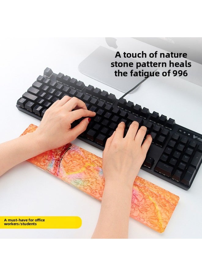 Generic - Stone Pattern Acrylic Water Ripple Keyboard Hand Rack Comfortable High Wrist Pad Creative Wrist Rack Multi-Size Dirty Resistance-Colour:360*80*10mm-Pattern:fs1131 - Image 1