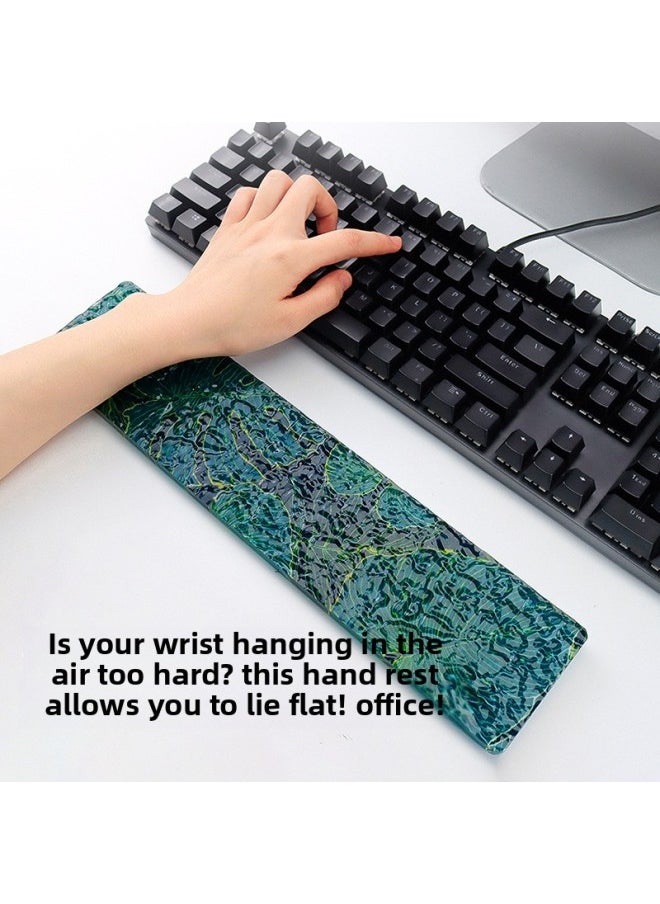 Generic - Stone Pattern Acrylic Water Ripple Keyboard Hand Rack Comfortable High Wrist Pad Creative Wrist Rack Multi-Size Dirty Resistance-Colour:360*80*10mm-Pattern:fs1131 - Image 1