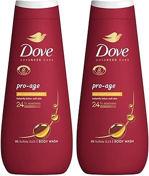 Dove Advanced Care Sulphate Free Body Wash for Women Made with SkinNatural Nourishers and Micromoisture Provides 24 Hours Renewing LotionSoft Softer Skin 400ml Pack of 2 - Image 1