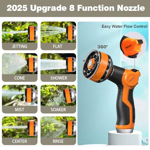 Omont Metal Garden Hose 50FT, Heavy Duty 304 Stainless Steel Water Hoses with Nozzle, Flexible Garden Hose, Lightweight, Rust Proof, No-Kink & Tangle for Yard, Outdoor, RV - Image 2