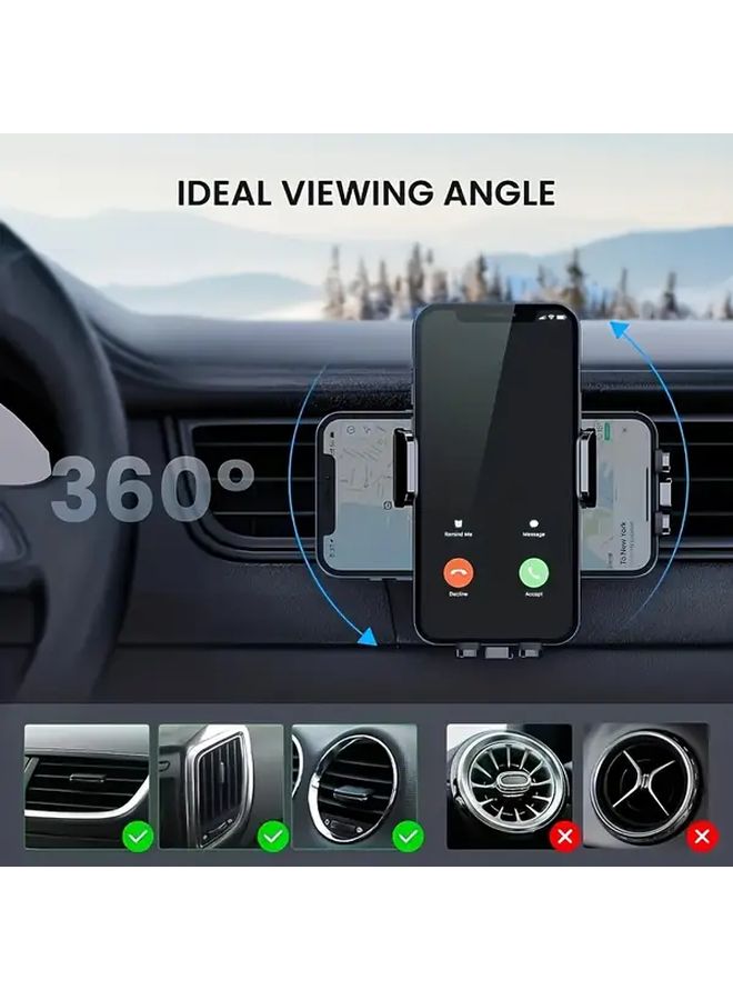 K552 Car Vent Phone Mount Spring Clip Holder Hands Free 360 Adjustable For Smartphones 4 To 7 Inches - Image 4