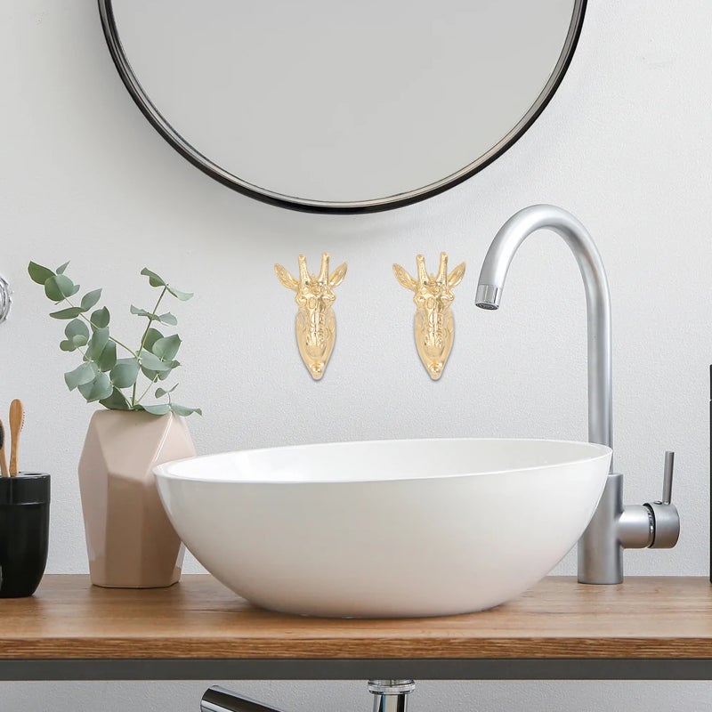Giraffe Hook Brass Hook Wall Hook Hanging Giraffe Hook for Coat Hat Towel - Image 3